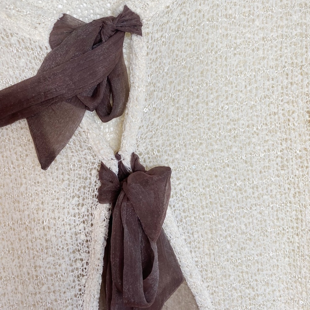 ANTHROPOLOGIE A'Reve Creme Lace Blouse Size Small - Picture 5 of 8